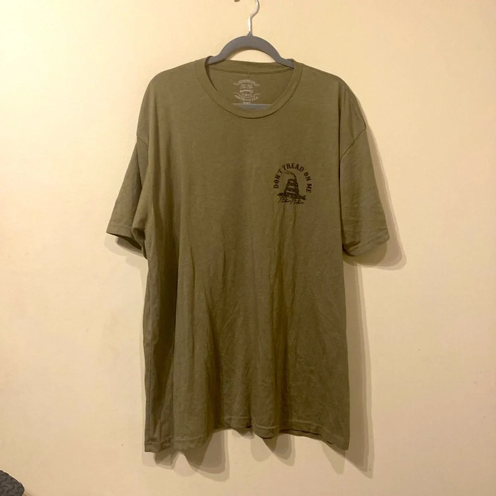Unisex Yee Yee  Olive Don't Tread On Me Tee Short Sleeve Crew Neck 3XL - Picture 4 of 5